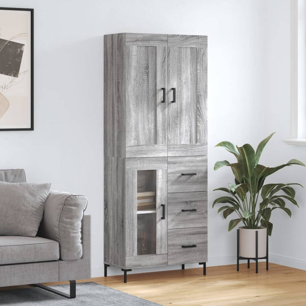 Kaappi harmaa Sonoma 69,5x34x180 cm tekninen puu