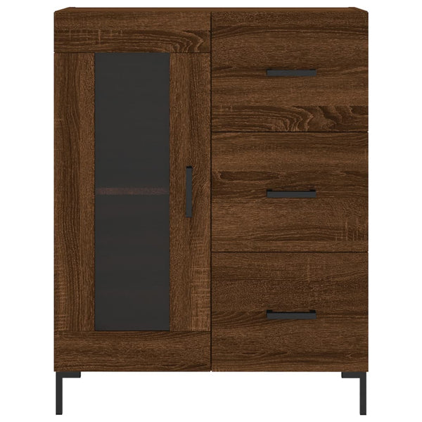 Kaappi ruskea tammi 69,5x34x180 cm tekninen puu