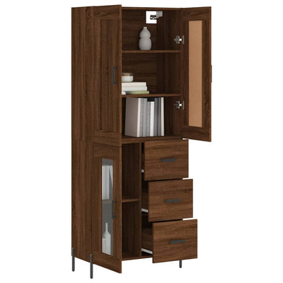 Kaappi ruskea tammi 69,5x34x180 cm tekninen puu