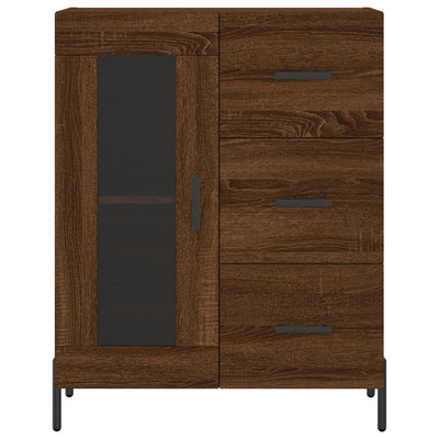 Kaappi ruskea tammi 69,5x34x180 cm tekninen puu