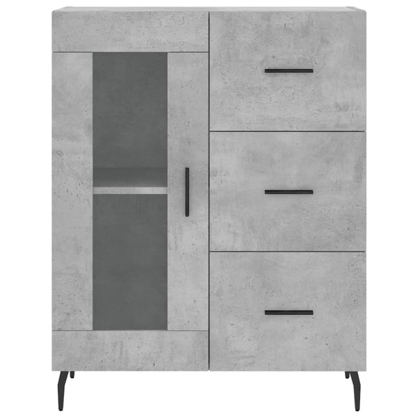 Kaappi betoninharmaa 69,5x34x180 cm tekninen puu