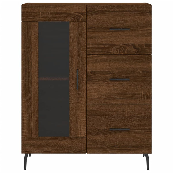Kaappi ruskea tammi 69,5x34x180 cm tekninen puu