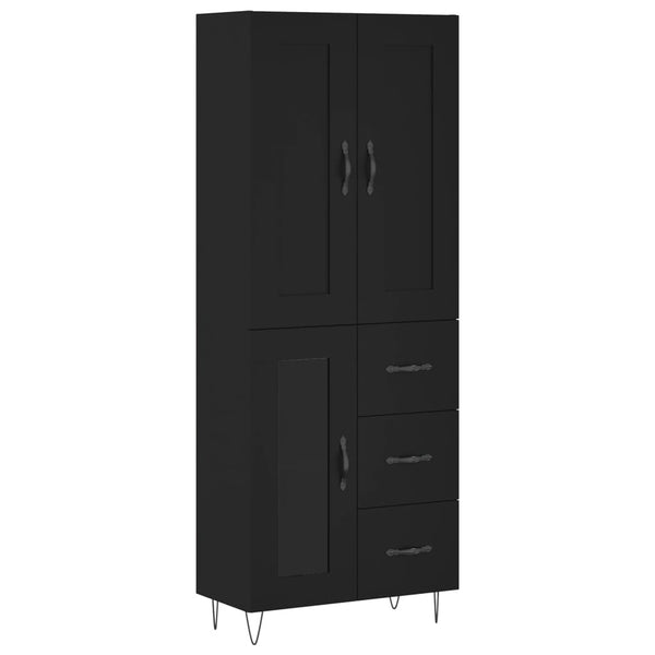 Kaappi musta 69,5x34x180 cm tekninen puu