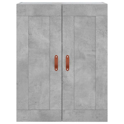 Kaappi betoninharmaa 69,5x34x180 cm tekninen puu