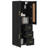 Kaappi musta 69,5x34x180 cm tekninen puu