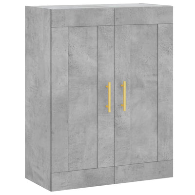 Kaappi betoninharmaa 69,5x34x180 cm tekninen puu