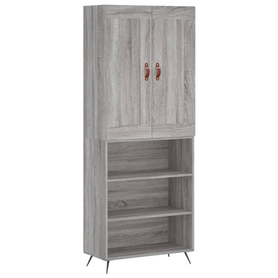 Kaappi harmaa Sonoma 69,5x34x180 cm tekninen puu