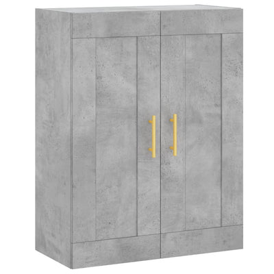Kaappi betoninharmaa 69,5x34x180 cm tekninen puu