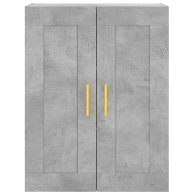 Kaappi betoninharmaa 69,5x34x180 cm tekninen puu