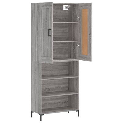 Kaappi harmaa Sonoma 69,5x34x180 cm tekninen puu