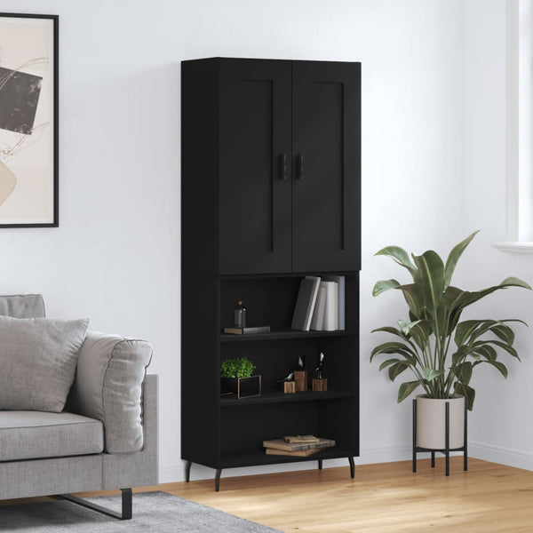 Kaappi musta 69,5x34x180 cm tekninen puu