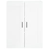 Kaappi korkeakiilto valkoinen 69,5x34x180 cm tekninen puu
