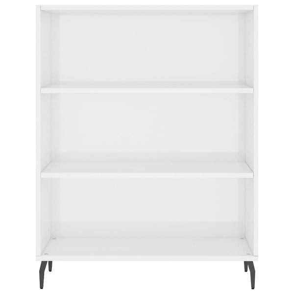 Kaappi korkeakiilto valkoinen 69,5x34x180 cm tekninen puu