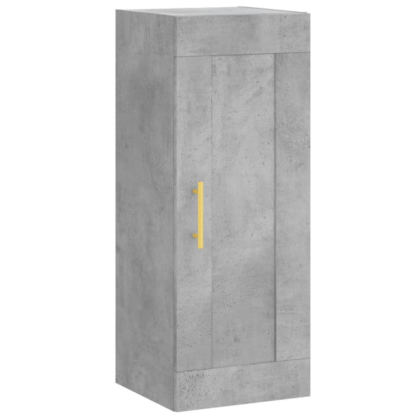 Kaappi betoninharmaa 34,5x34x180 cm tekninen puu
