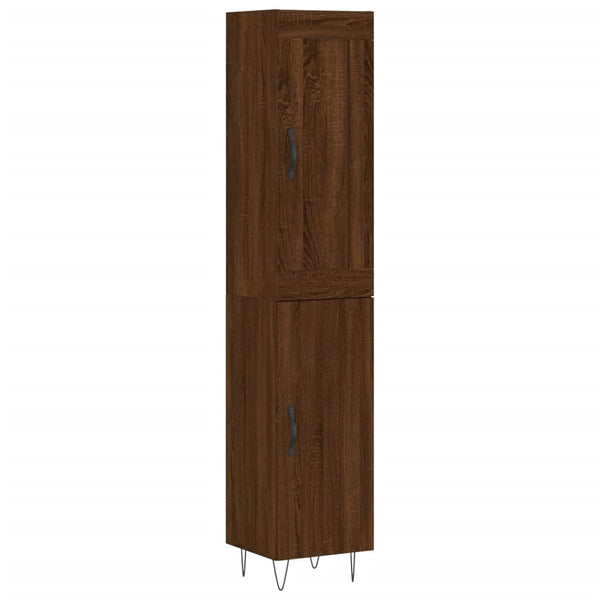 Kaappi ruskea tammi 34,5x34x180 cm tekninen puu