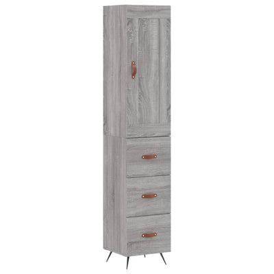 Kaappi harmaa Sonoma 34,5x34x180 cm tekninen puu