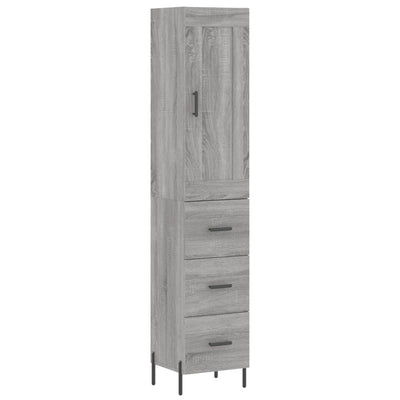 Kaappi harmaa Sonoma 34,5x34x180 cm tekninen puu
