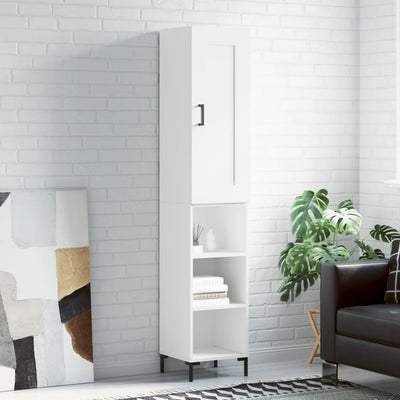 Kaappi valkoinen 34,5x34x180 cm tekninen puu