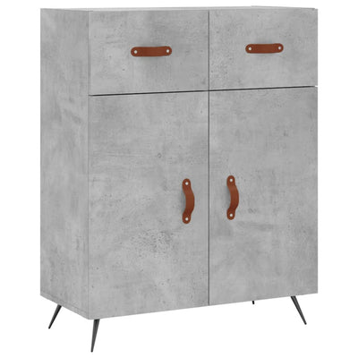 Kaappi betoninharmaa 69,5x34x180 cm tekninen puu
