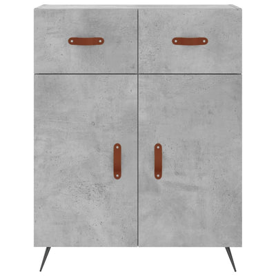 Kaappi betoninharmaa 69,5x34x180 cm tekninen puu