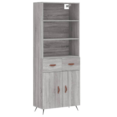 Kaappi harmaa Sonoma 69,5x34x180 cm tekninen puu