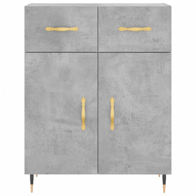Kaappi betoninharmaa 69,5x34x180 cm tekninen puu