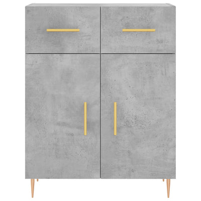 Kaappi betoninharmaa 69,5x34x180 cm tekninen puu