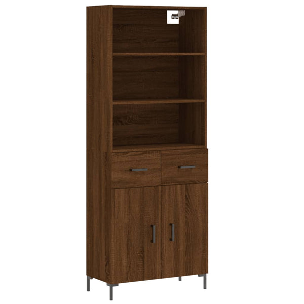 Kaappi ruskea tammi 69,5x34x180 cm tekninen puu
