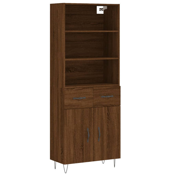 Kaappi ruskea tammi 69,5x34x180 cm tekninen puu