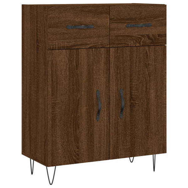 Kaappi ruskea tammi 69,5x34x180 cm tekninen puu
