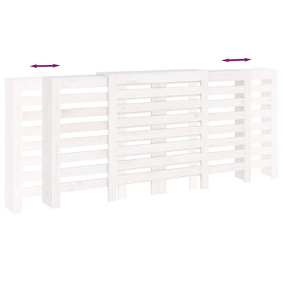 Lämpöpatterin suoja valkoinen 210x21x85 cm täysi mänty