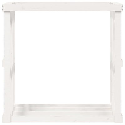 Polttopuuteline ulos valkoinen 108x52x106 cm täysi mänty
