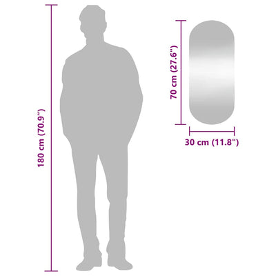 Seinäpeili Allyende 30x70cm (ovaali)