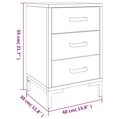Yöpöydät 2 kpl musta 40x30x55 cm täysi mänty