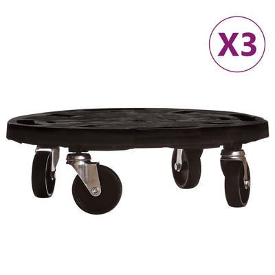 Kasvirullakko pyörillä 3 kpl 40 cm halkaisija musta 275 kg
