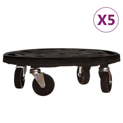 Kasvirullakko pyörillä 5 kpl 40 cm halkaisija musta 275 kg