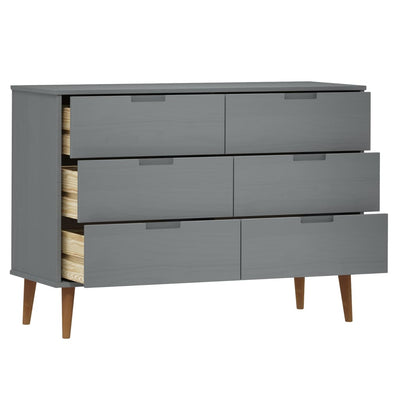 Kaappi MOLDE harmaa 113x40x80 cm täysi mänty