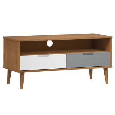 TV-taso MOLDE ruskea 106x40x49 cm täysi mänty
