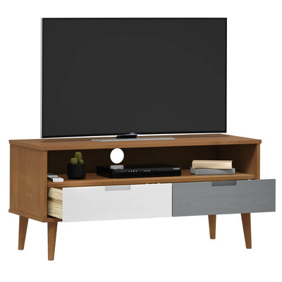 TV-taso MOLDE ruskea 106x40x49 cm täysi mänty