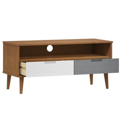 TV-taso MOLDE ruskea 106x40x49 cm täysi mänty