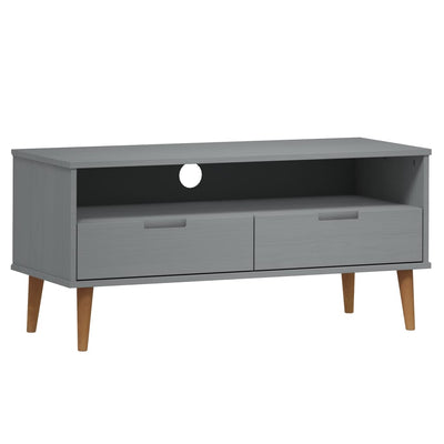 TV-taso MOLDE harmaa 106x40x49 cm täysi mänty