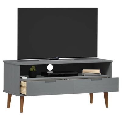 TV-taso MOLDE harmaa 106x40x49 cm täysi mänty