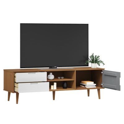 TV-taso MOLDE ruskea 158x40x49 cm täysi mänty