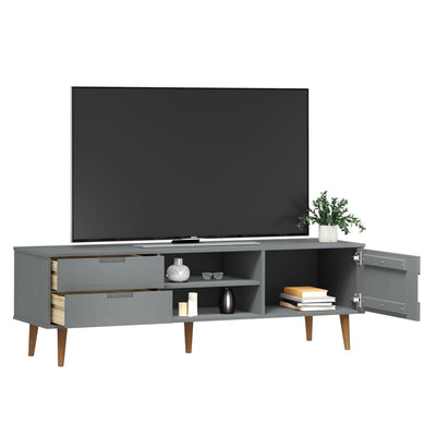 TV-taso MOLDE harmaa 158x40x49 cm täysi mänty