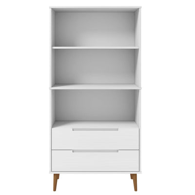 Kirjahylly MOLDE valkoinen 85x35x170,5 cm täysi mänty