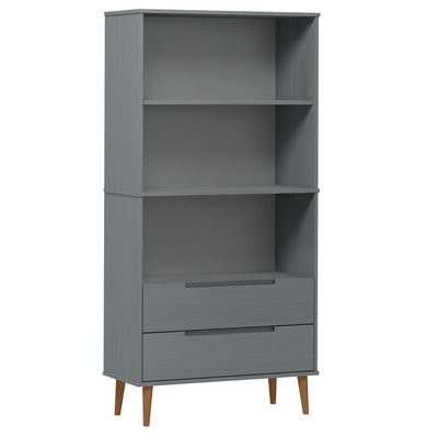 Kirjahylly MOLDE harmaa 85x35x170,5 cm täysi mänty