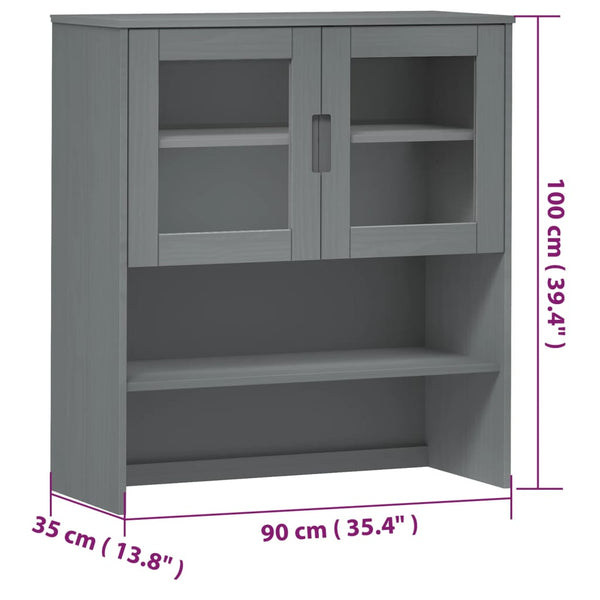 Harmaa yläkaappi molde Vuchita 90x35x100cm (mänty)