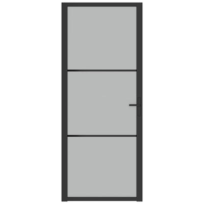 Musta mattalasi ja alumiini sisäovi Cornila 83x201,5cm