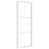 Sisäovi 76x201,5 cm valkoinen ESG-lasi ja alumiini