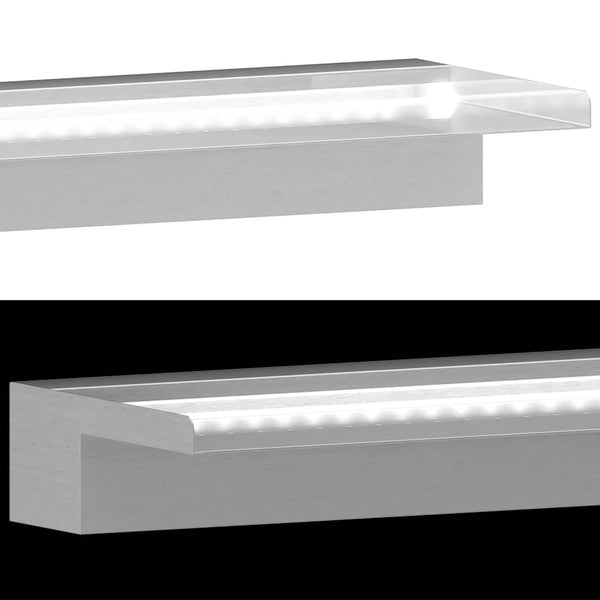 Vesiputous suihkulähde LED-valoilla ruostumaton teräs 110 cm